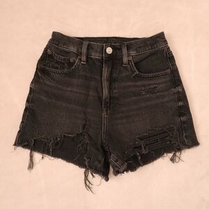 American Eagle Black Highest Rise 90s Boyfriend Cut Off Jean Shorts